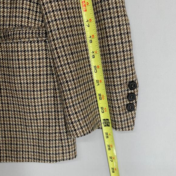 ZARA Blazer Jacket Women Large Brown Black Houndstooth Classic Work Office - Picture 5 of 8